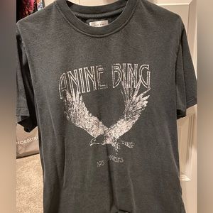 Anine Bing Lili tee eagle size medium washed black